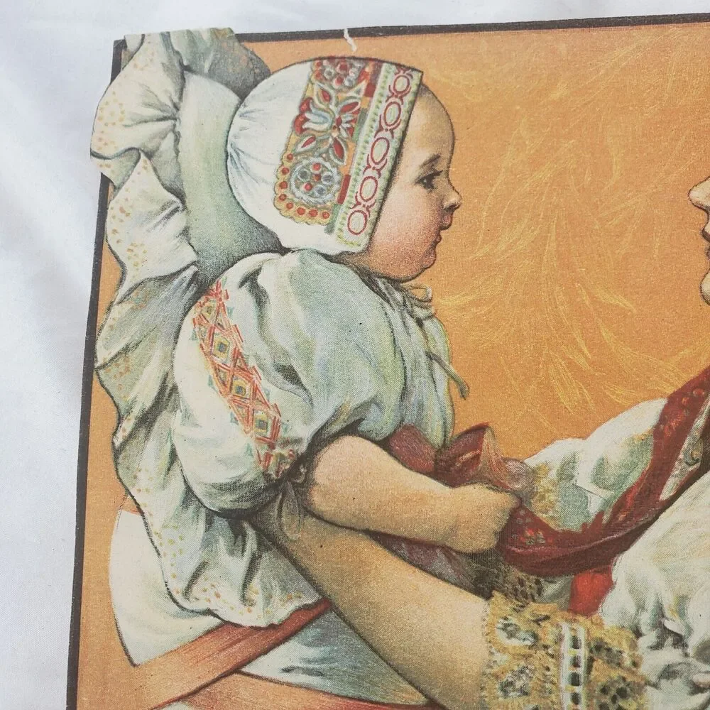 Vincent Svoboda 1906 Magazine Cut Out Mother With Swaddled Baby Ads On Reverse - Picture 5 of 13